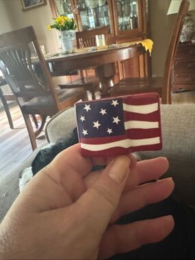 Nora Fleming Ceramic American Flag Mini- Red, White & Blue